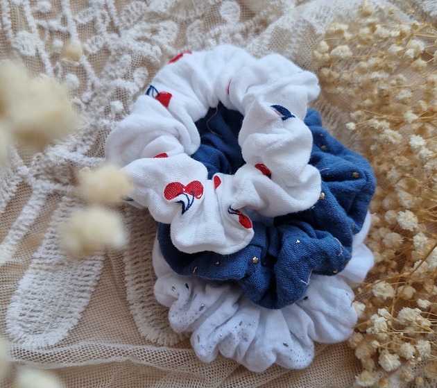 gumki do włosów Zestaw 3 scrunchie