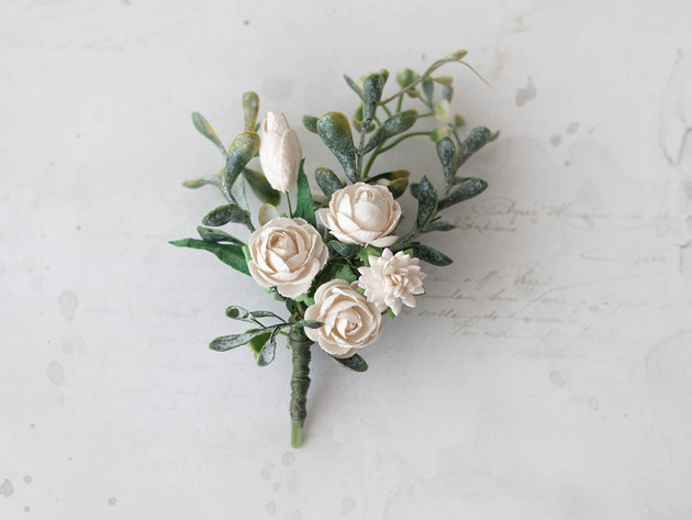 dodatki ślubne Butonierka dla pana młodego lub drużby