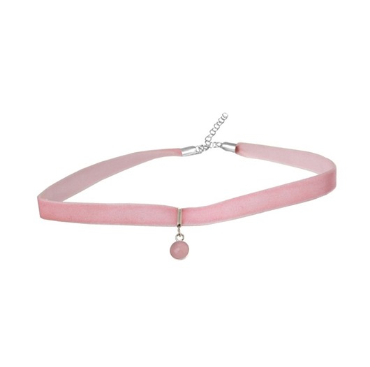 POPLAVSKY  CHOKER RÓŻOWY KRYSZTAŁ srebro 925 POPLAVSKY