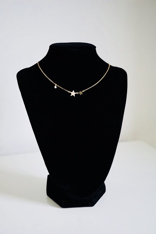 Pozłacany naszyjnik z trzema gwiazdkami VENA Jewellery