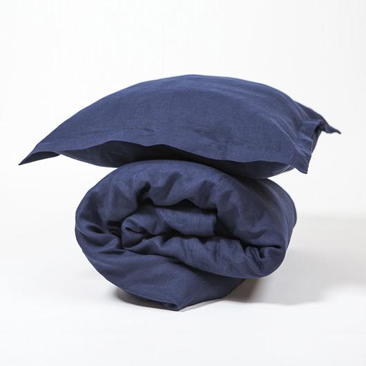  POŚCIEL LNIANA 100% LEN NAVY LEOLINO