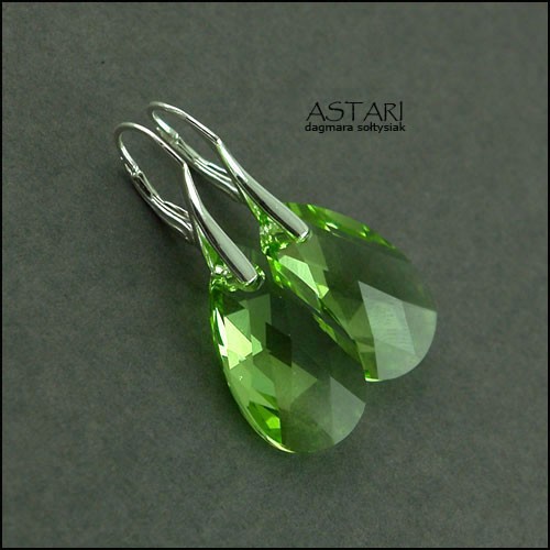 kryształ SWAROVSKI I SREBRO - PERIDOT Astari