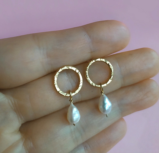 kolczyki pozłacane Kolczyki Plates Gold - srebro 925 pokryte 24K złotem