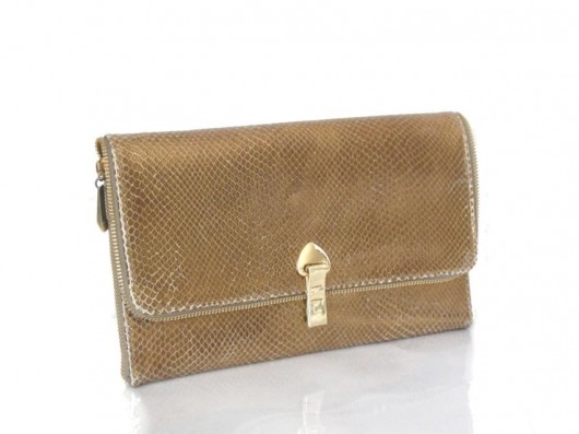 ZIP CLOSURE Gold Clutch Rozwadowska Bags