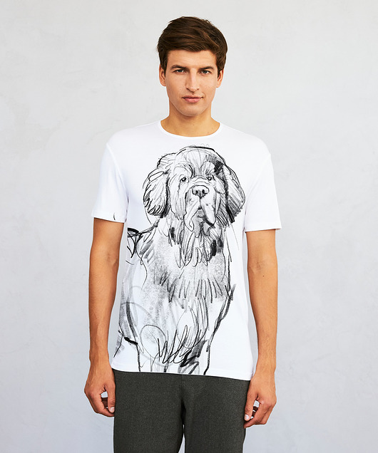 t-shirty męskie Newfoundland Dog Men's T-shirt white