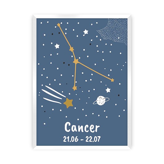 obrazy i plakaty do pokoju dziecięcego Obrazek Zodiac Cancer 30x40