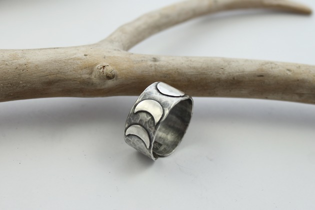 pierścionki srebrne Pierścionek Fazy księżyca