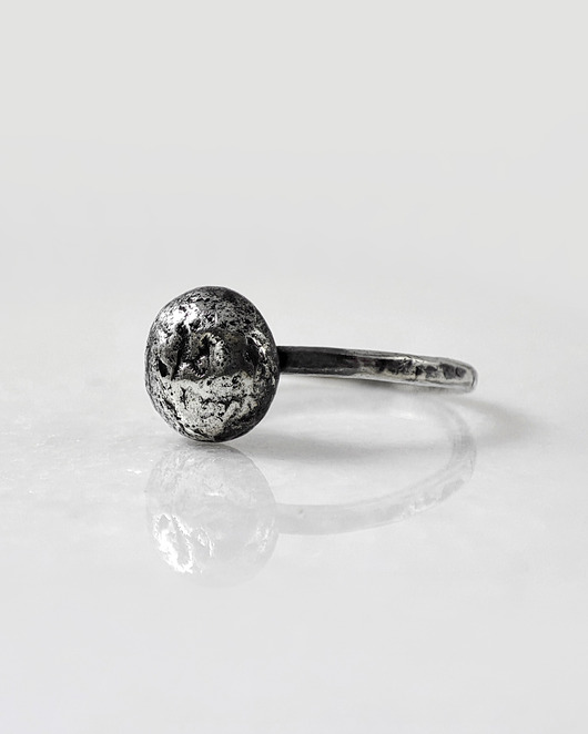 pierścionki srebrne Pierścionek Kamyk - rozm. 12 - srebrny - unikat