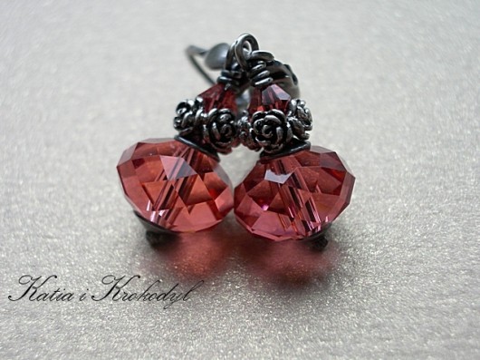 Różany kryształ Swarovski Katia i krokodyl