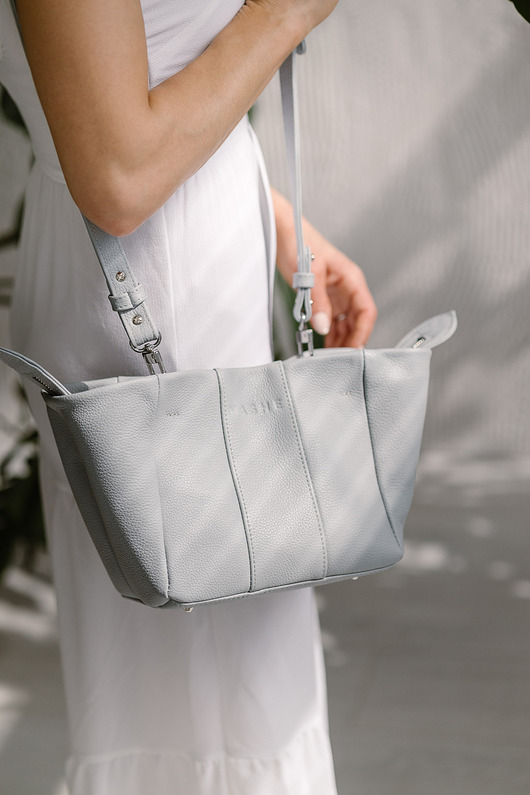 torby na ramię Skórzana torebka - szary - HARMONY BAG