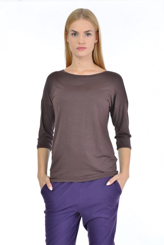 Bluzka tunika oversize BASIC brązowa Insist