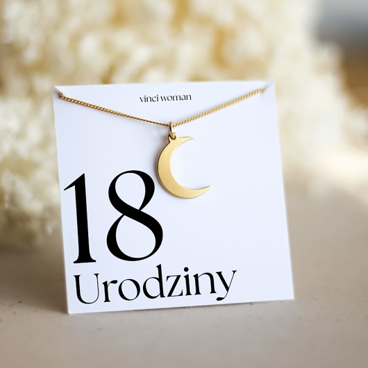 złote naszyjniki Naszyjnik Księżyc, Prezent na 18 Urodziny