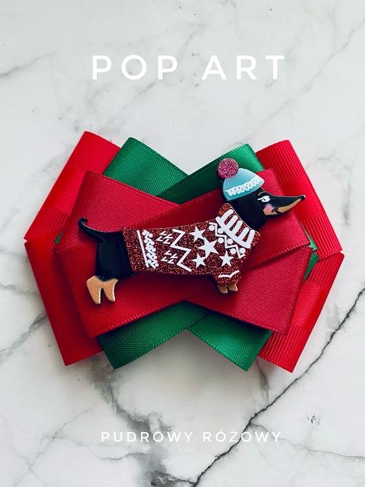 broszki Kolekcja Pop Art Dog Zimowy Jamnik