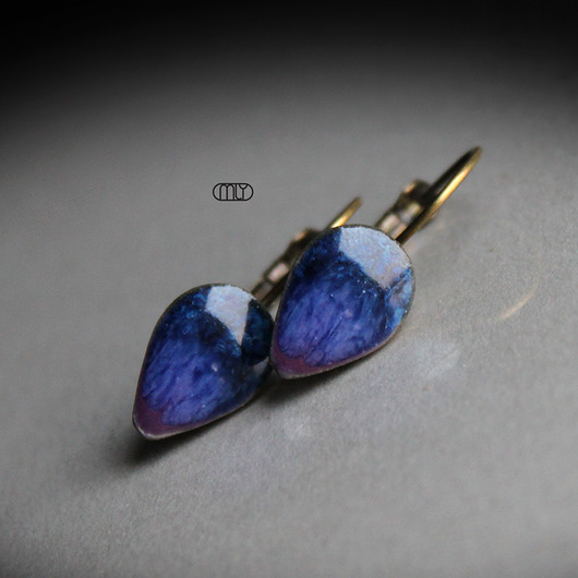 kolczyki ceramiczne Kolczyki ceramiczne Bławatkowe Krople