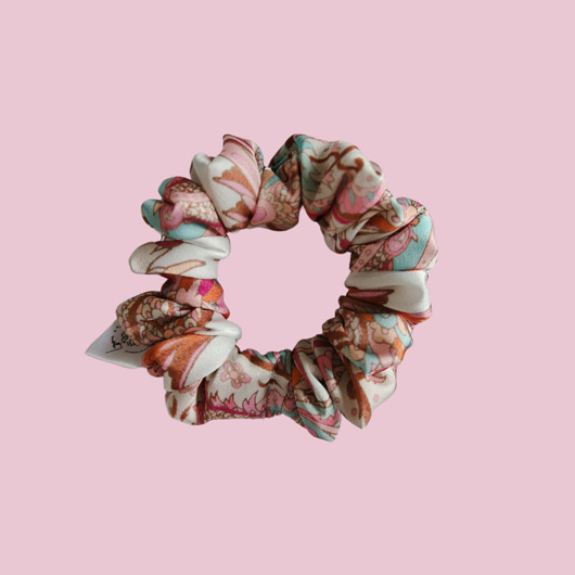 gumki do włosów Satynowa gumka satynowa scrunchie owijka frotka orientalny róż MINI