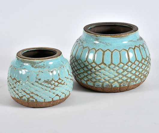 Wazon dekoracyjny Azzurro Old, ceramika, 14,5cm Home Design