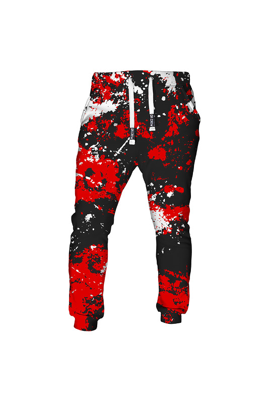 spodnie dresowe damskie Damskie Spodnie Fullprint DR.CROW Marble Black Red