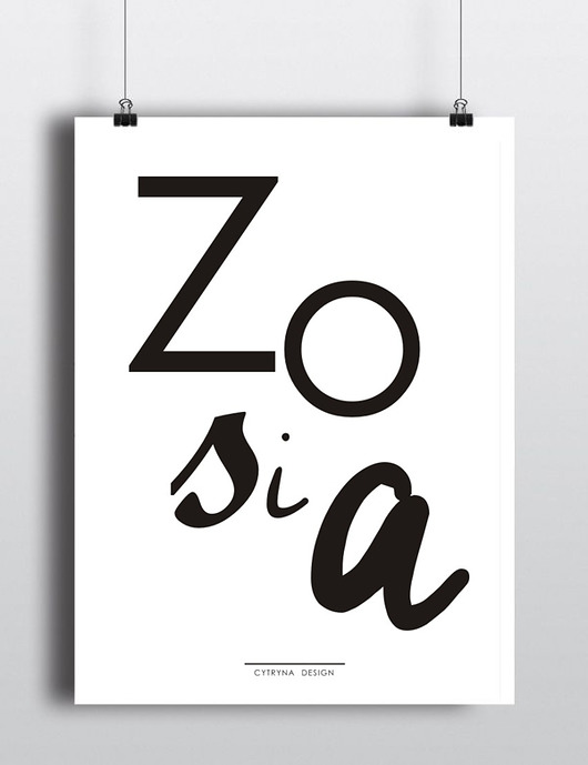 plakat z imieniem Cytryna design