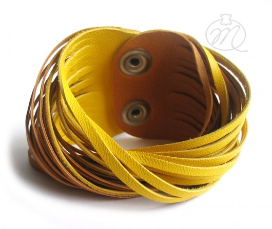 Bransoletka skórzana cytryna i miód TWISTed Mikashka