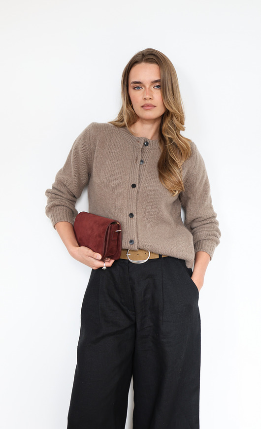 kardigany damskie Kardigan Greta taupe