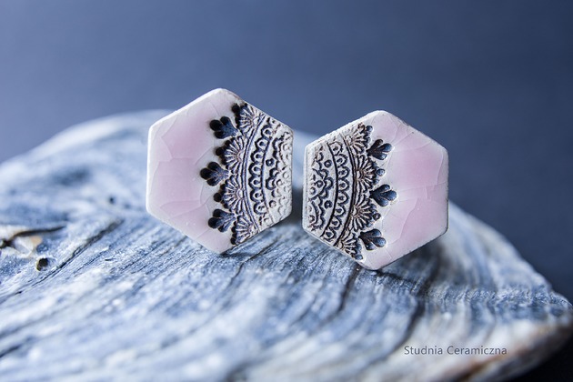 kolczyki ceramiczne Kolczyki z mandalą