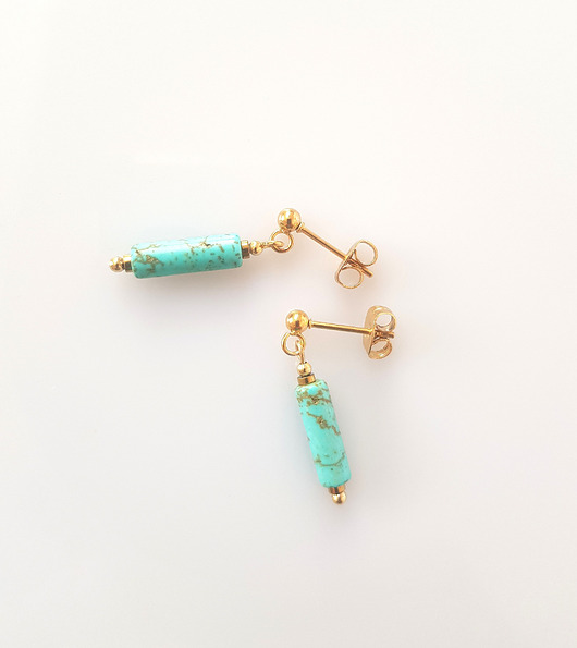 kolczyki z kamieniami Kolczyki z turkusowym jaspisem