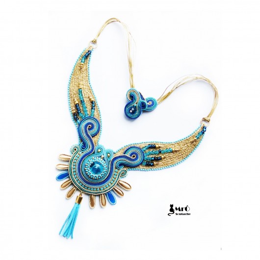 Lanzarote- niepowtarzalny naszyjnik soutache Mró Soutache