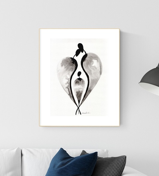 grafika 30 x 40 cm wykonana ręcznie, abstrakcja Krystyna Siwek Art