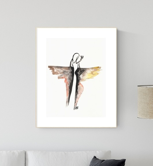 grafika 30X40 cm wykonana ręcznie MiniMalArt