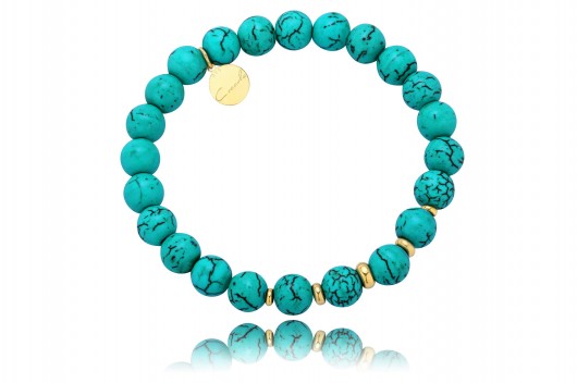BRANSOLETKA turkus + srebro 925 pozłacane G19b Coccola JEWELLERY