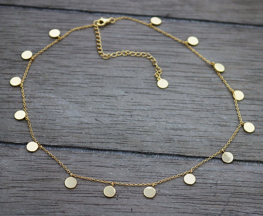 Naszyjnik z blaszkami - srebro 925 pozłacane  Coccola JEWELLERY