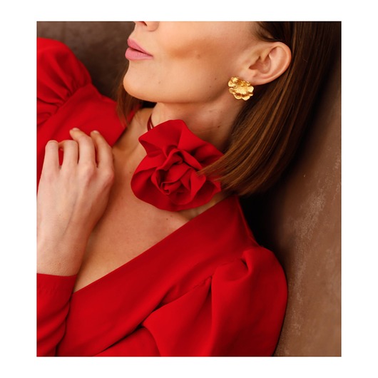 chokery Jedwabny czerwony choker
