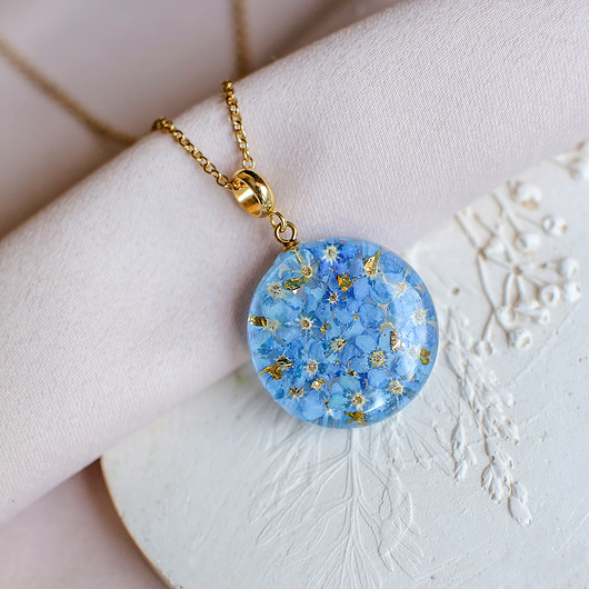 wisiory Wisiorek z niezapominajkami