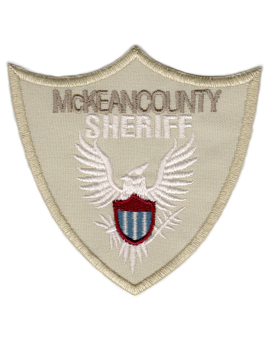 naszywki na ubrania Naszywka naprasowanka SHERIFF termo haft POLSKIE 8,5x8,5cm beżowa