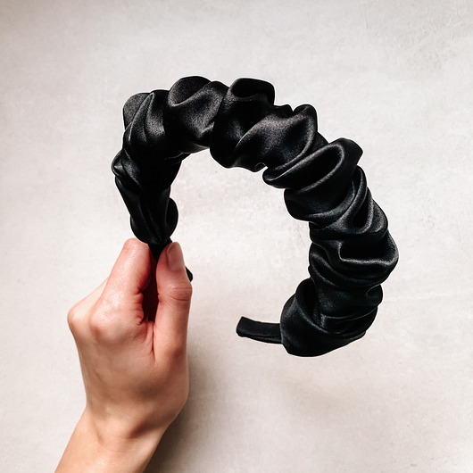 opaski do włosów Black Ruffeled Headband -  opaska do włosów