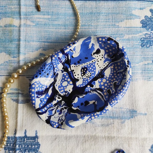 pojemniki na biżuterię Talerzyk na biżuterię - Portugalski błękit II