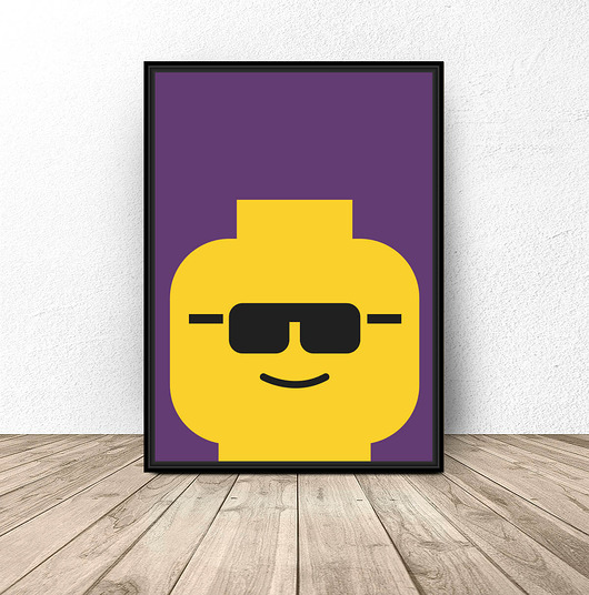 obrazy i plakaty do pokoju dziecięcego Plakat ludzik Lego "Glasses"