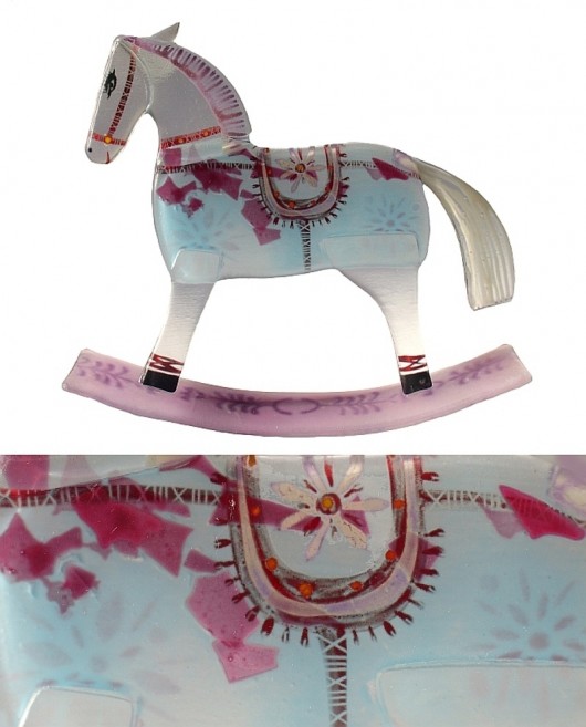konik na biegunach BŁĘKITEK Borowska Glass Design