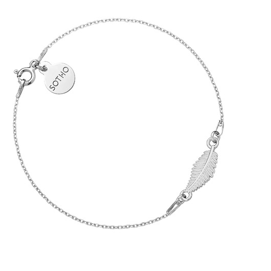 srebrne naszyjniki Srebrna bransoletka z liściem