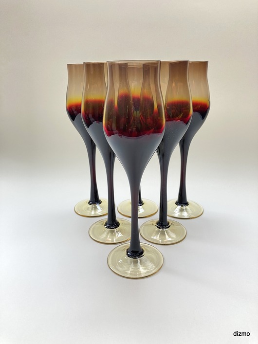 szklanki i kieliszki Kieliszki do wina  Z. Horbowy  Huta Sudety  6 szt.