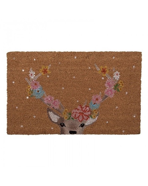 wycieraczki pod drzwi Wycieraczka Wejściowa Kokos Deer with Flowers