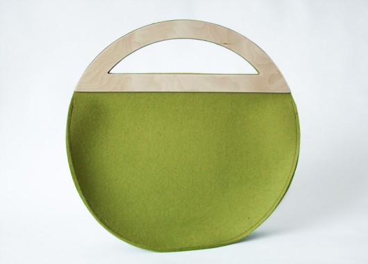 Round felt bag Olive Green moo studio