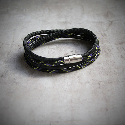 męska bransoletka : sailor : black&purple kaktusia