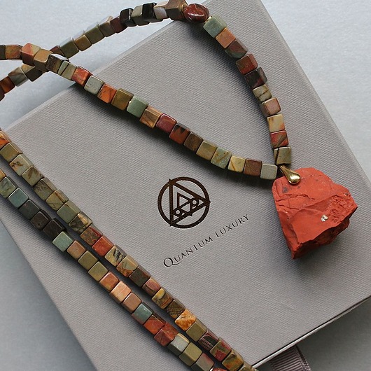 biżuteria męska Naszyjnik z Jaspisami - Moc uziemienia