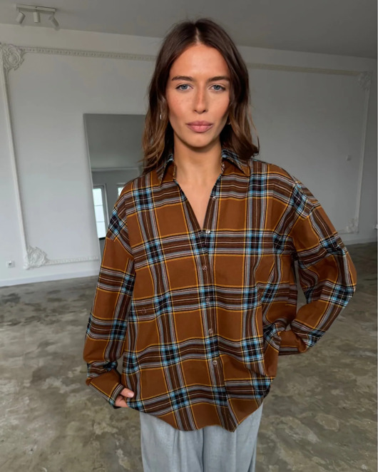 koszule damskie  Koszula Sedated brown & turkus