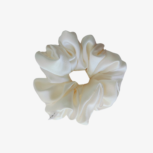 gumki do włosów Gumka jedwabna, scrunchie, frotka biały lotos MAXI