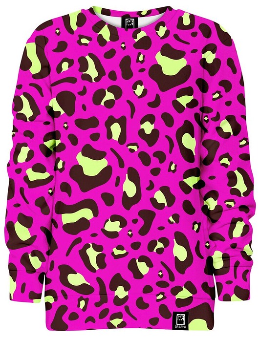 bluzy dla dziewczynki Bluza bez kaptura Dziewczynka DR.CROW Leopard Pink