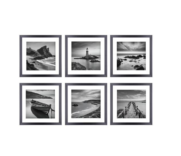 fotografia 30x30 oprawione zdjęcia czarno białe galeria ścienna morskie