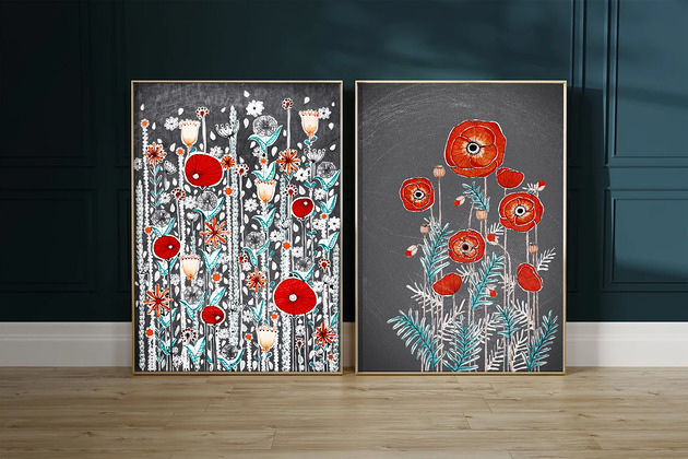 grafiki i ilustracje Zestaw 2 prac A4