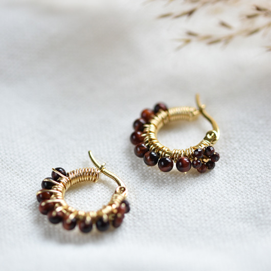 kolczyki z kamieniami Kolczyki koła - otulone labradorytem